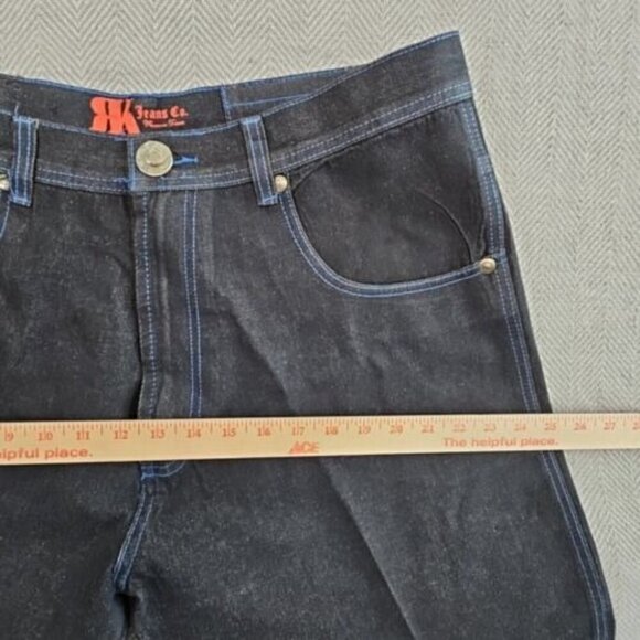 Rich Kids RK Jeans Co Men's Baggy Jeans 40 X 32 Blue Stitch Y2K Normcore - Picture 3 of 16